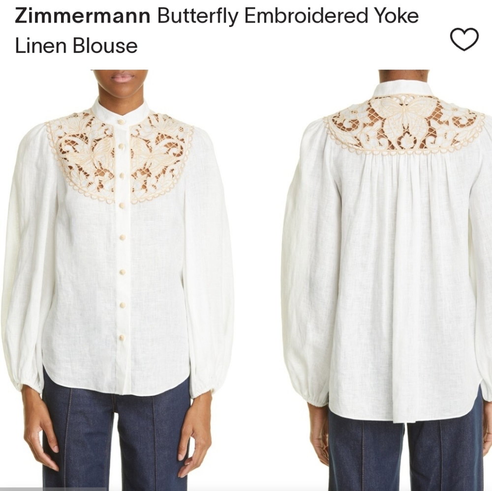 Nwt Zimmermann jeannie embroidered blouse sz 1